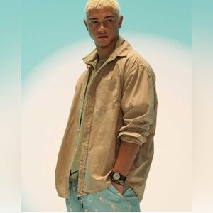 AE Men's Tan Casual Button Up Shirt Size XXL NWT